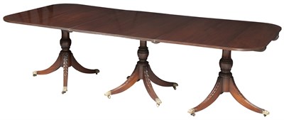 Lot 364 - Regency Style Mahogany Three-Pedestal Dining...