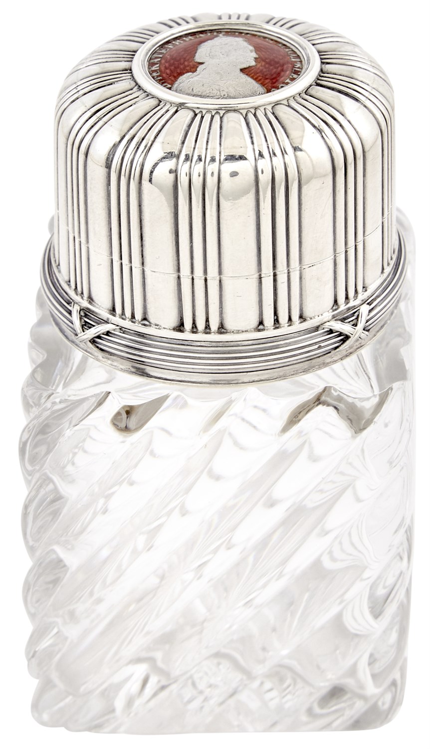 Lot 117 - Fabergé Silver-Mounted Glass Flacon Workmaster...
