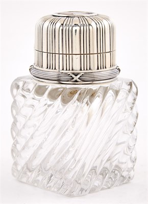 Lot 117 - Fabergé Silver-Mounted Glass Flacon Workmaster...