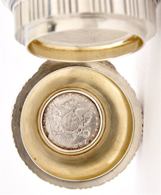 Lot 117 - Fabergé Silver-Mounted Glass Flacon Workmaster...