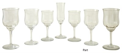 Lot 144 - Baccarat Capri Optic Pattern Glass Partial...