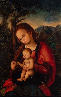 Lot 2 - German School 16th Century Madonna and Child...