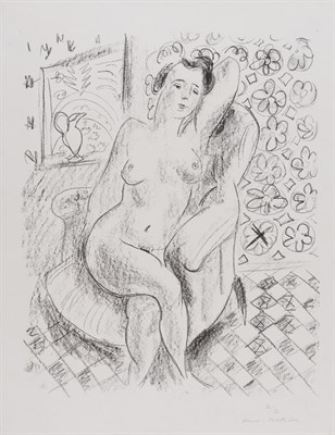 Lot 107 - Henri Matisse (1869-1954) NUE AU FAUTEUIL SUR...