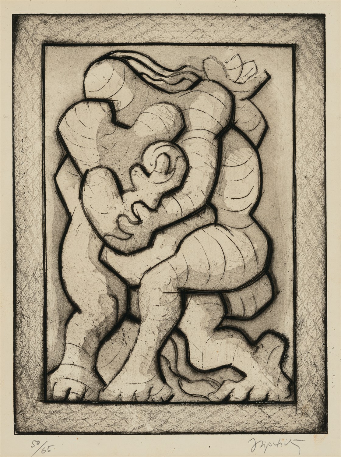 Lot 26 - Jacques Lipchitz (1891-1973) COUPLE ET ENFANT...