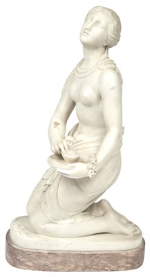 Lot 373 - Carved Alabaster Orientalist Figure Entitled...
