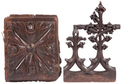 Lot 142 - Two Carved Oak Panels 17th Century One example...
