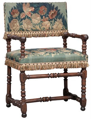Lot 119 - Tapestry-Upholstered Walnut Armchair 19th...