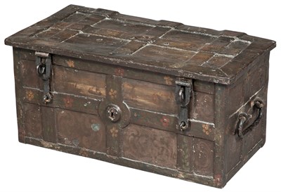 Lot 114 - German Wrought-Iron Strongbox 17th Century Of...