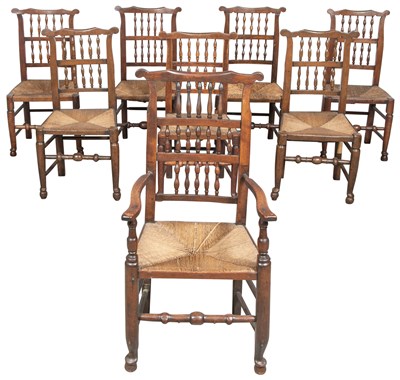 Lot 209 - Assembled Set of Eight South Lancashire Ash...