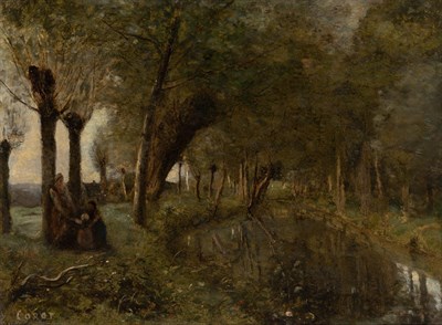 Lot 34 - Manner of Jean-Baptiste-Camille Corot Ruisseau...