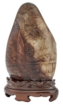 Lot 10 - A Chinese Mottled Jade Boulder