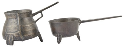 Lot 288 - Two English Bronze Skillets The smaller with...