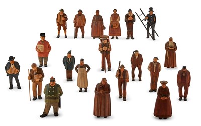 Lot 266 - Group of Swiss Carved Wood Figures In the...