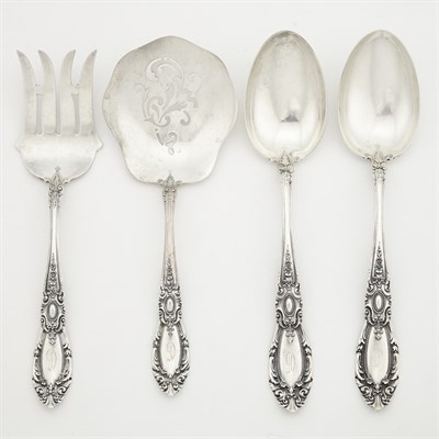 Lot 3203 - Four Towle Sterling Silver "King Richard" Pattern Serving Utensils
