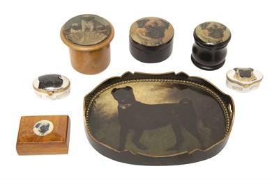 Lot 1054 - Group of Pug Decorated Table Articles...