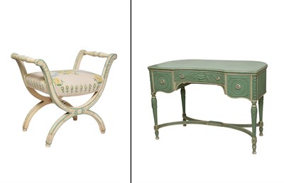 Lot 1060 - Louis XVI Painted Wood Vanity Height 29 inches,...