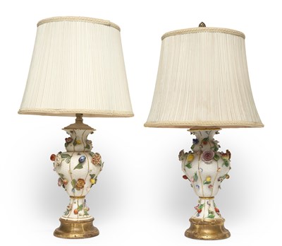 Lot 1093 - Pair of Continental Porcelain Baluster-Form...