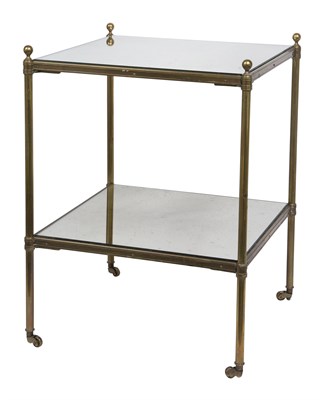 Lot 1103 - Brass and Mirrored Two-Tier Occasional Table...
