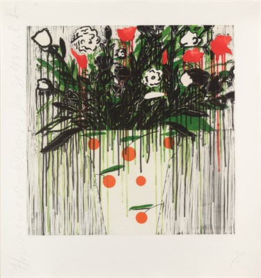 Lot 184 - Donald Sultan (b. 1951) FLOWERS IN A VASE WITH...