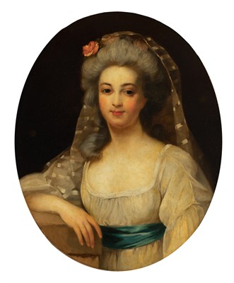 Lot 87 - Attributed to Antoine Vestier Portrait of Lady,...