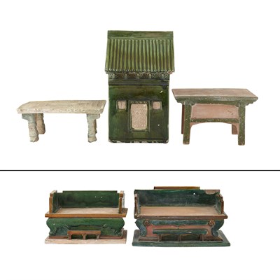 Lot 164 - Five Chinese Sancai Glazed Pottery Items