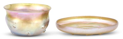 Lot 229 - Tiffany Gold Favrile Iridescent Glass Dessert...