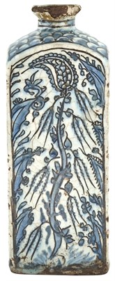 Lot 269 - A Persian Earthenware Square-Form Bottle Vase...
