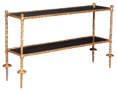 Lot 300 - Gilt-Metal and Black Quartz Console In the...