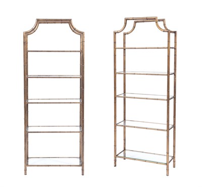 Lot 308 - Assembled Pair of Gilt-Metal Faux Bamboo...