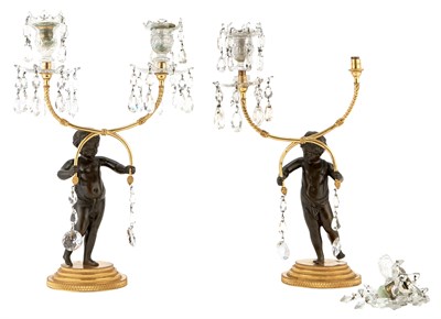 Lot 211 - Pair of Louis XVI Style Gilt and Patinated...
