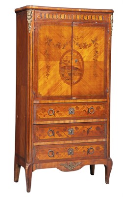 Lot 368 - Late Louis XV Style Tulipwood and Marquetry...