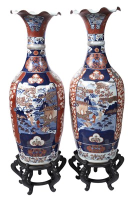 Lot 227 - Pair of Japanese Imari Porcelain Palace Vases...