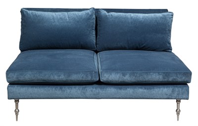 Lot 336 - Pair of Blue Velvet-Upholstered Sofas Height...