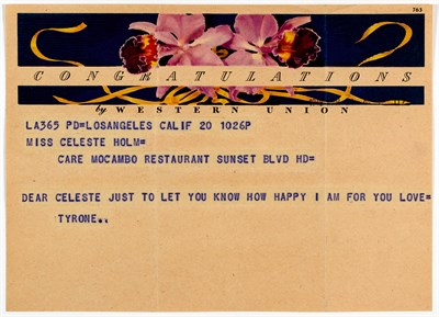Lot 35 - [OSCARS-TELEGRAMS] Group of telegrams from...