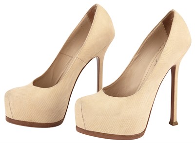 Lot 126 - CYNTHIA NIXON Yves Saint Laurent shoes worn in...