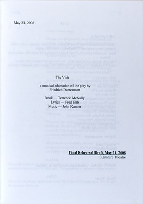Lot 117 - TERRENCE McNALLY Terrence McNally's final...
