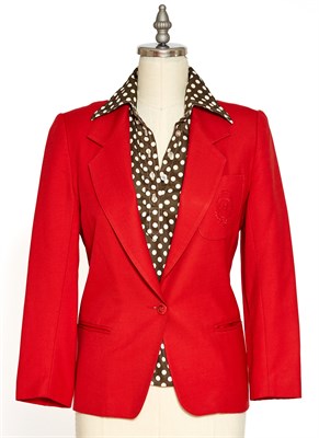 Lot 110 - ANDREA MARTIN Black and white polka dot blouse...