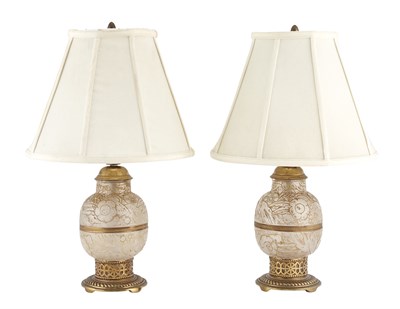 Lot 277 - Pair of Art Deco Gilt-Metal Mounted Molded...