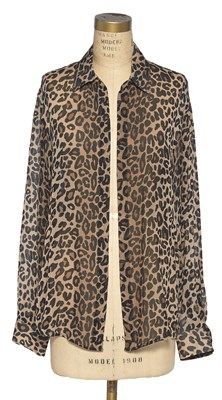 Lot 156 - HUGH JACKMAN Stage worn leopard print shirt...