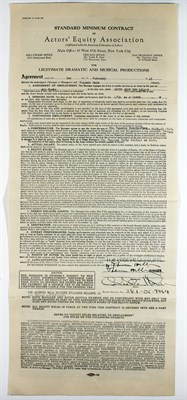 Lot 10 - OKLAHOMA! Celeste Holm's signed contract for...