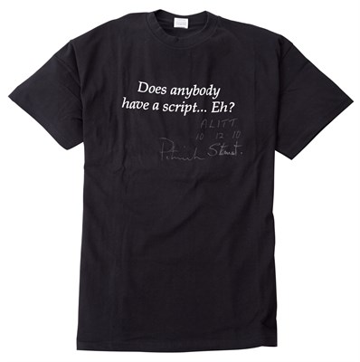 Lot 141 - PATRICK STEWART Signed and dated T-Shirt from...