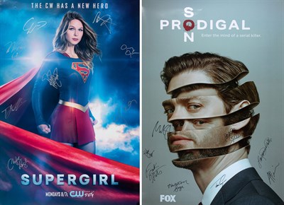 Lot 146 - SUPERGIRL and PRODIGAL SON Cast signed posters...