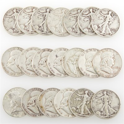 Lot 1005 - United States Silver Halves Group of...