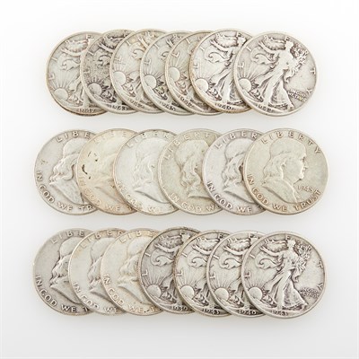 Lot 1006 - United States Silver Halves Group of...