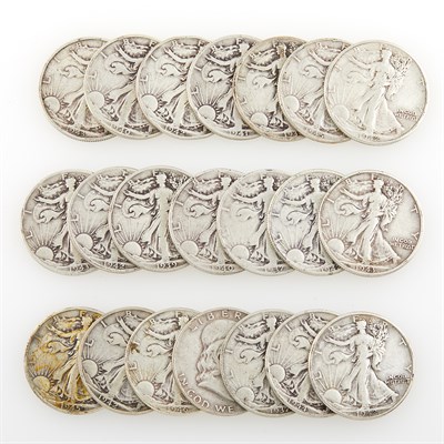 Lot 1007 - United States Silver Halves Group of...
