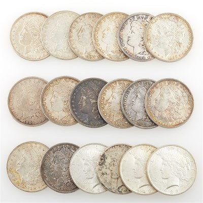 Lot 1009 - United States Morgan and Peace Dollar Group...