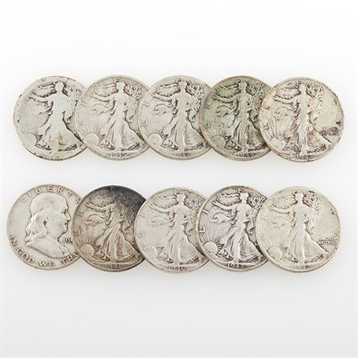 Lot 1002 - United States Silver Half Dollars Selection of...