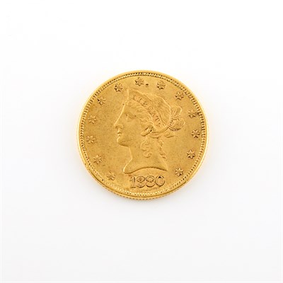 Lot 1020 - United States 1880 $10 Liberty Head Attractive...