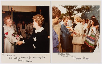 Lot 2165 - NANCY REAGAN Two photographs inscribed to...