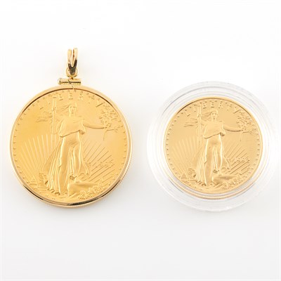 Lot 1034 - United States Gold Eagles Lot of two gold...